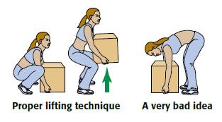 manual handling techniques bench posture