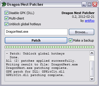 dragon nest manual patch 230