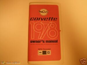 1978 corvette corvette owners manual download