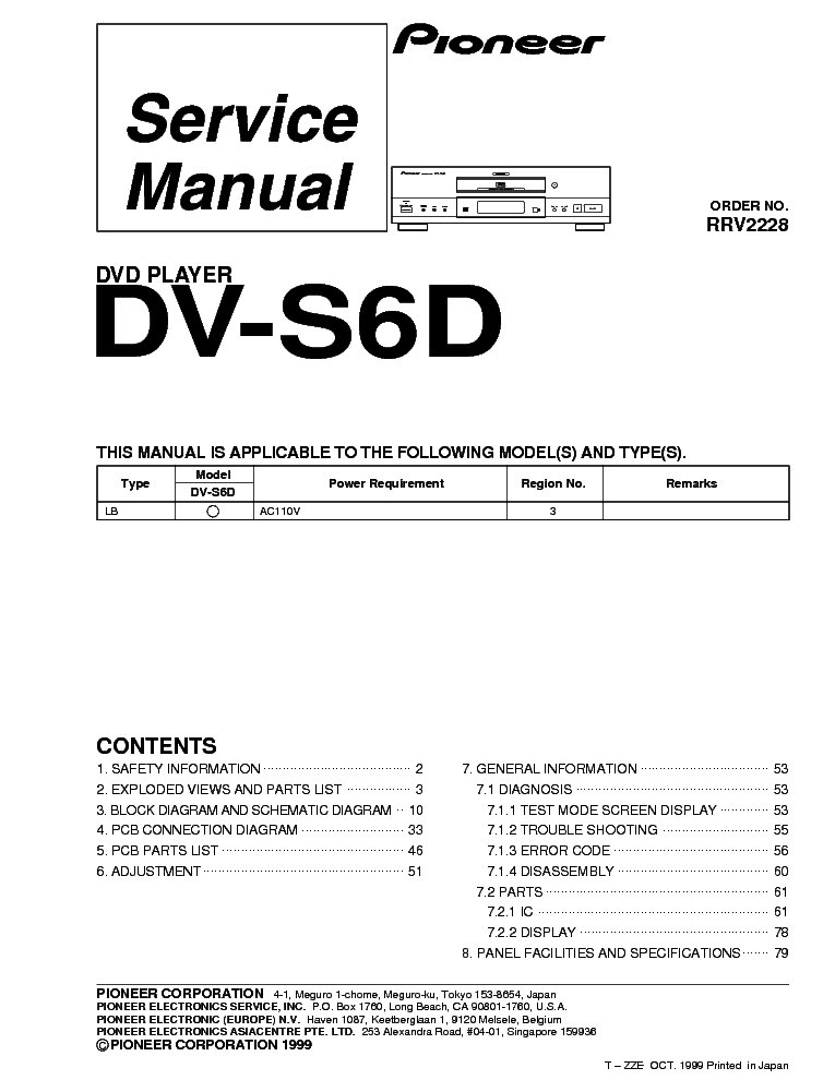 pioneer sa-600 service manual